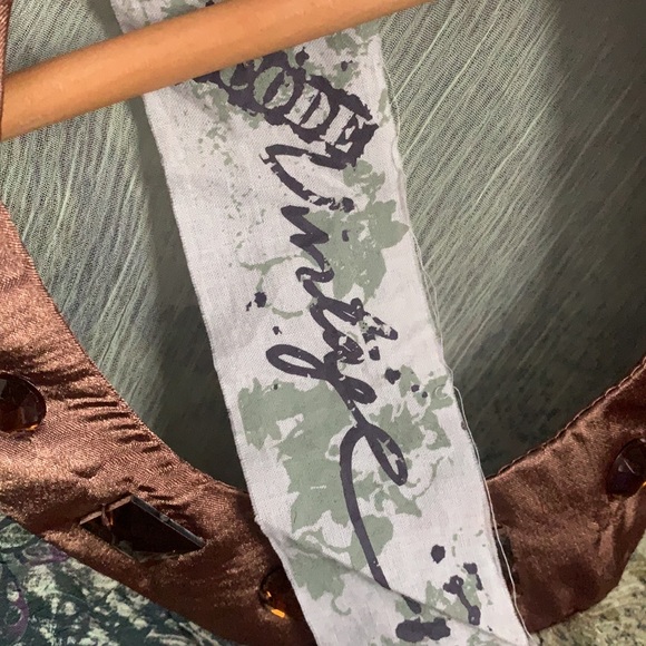 NWOT Code Vintage Green Print Pattern Elbow Length Sleeve Dress - Picture 2 of 4